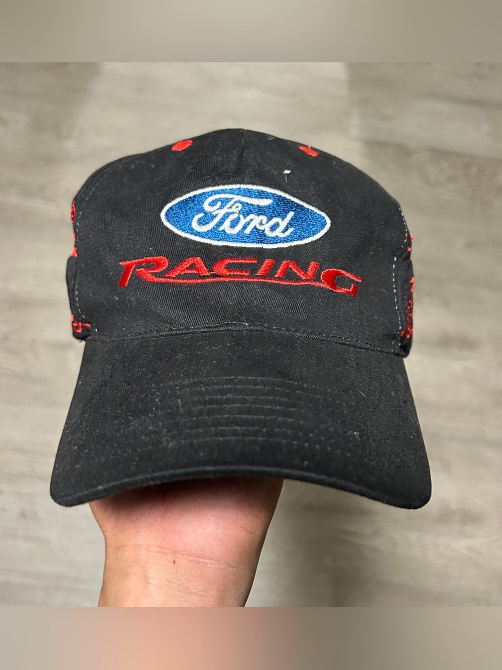 Vintage Y2K Ford Racing NASCAR Hat with Flames on the Sides